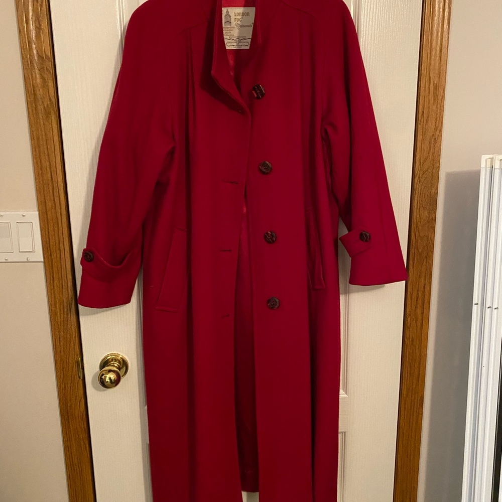Vintage London Fog cherry red coat